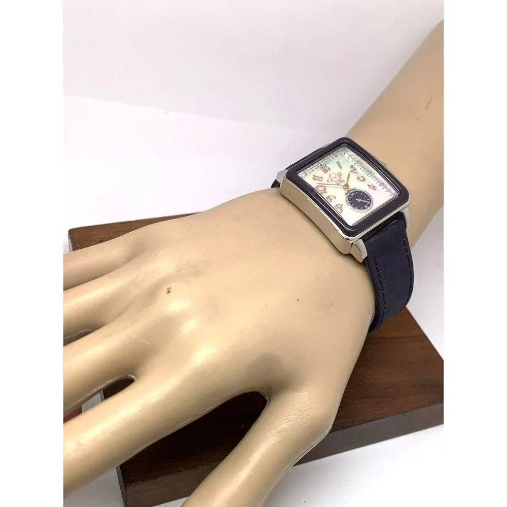 GV2 by Gevril Women's Watch 9260 Swiss Quartz Mother of Pearl Dial Blue Leather